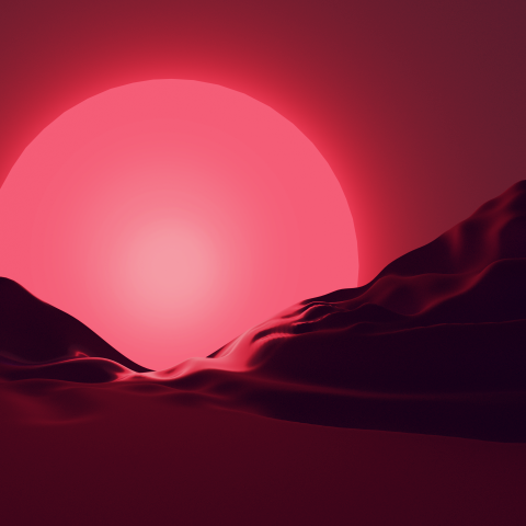 Retro Synth-Wave Sun and Ground